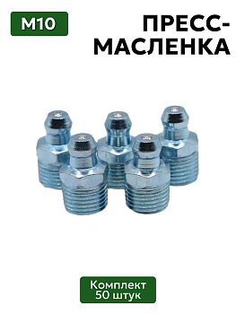 Комплект прямых пресс-масленок (тавотниц) М10 (1,2 Ц6) 50 шт.